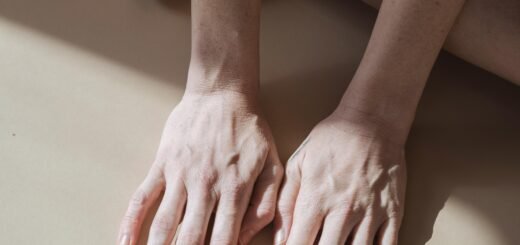 A person's arms and leg