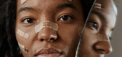 A woman with pimple patches on her face